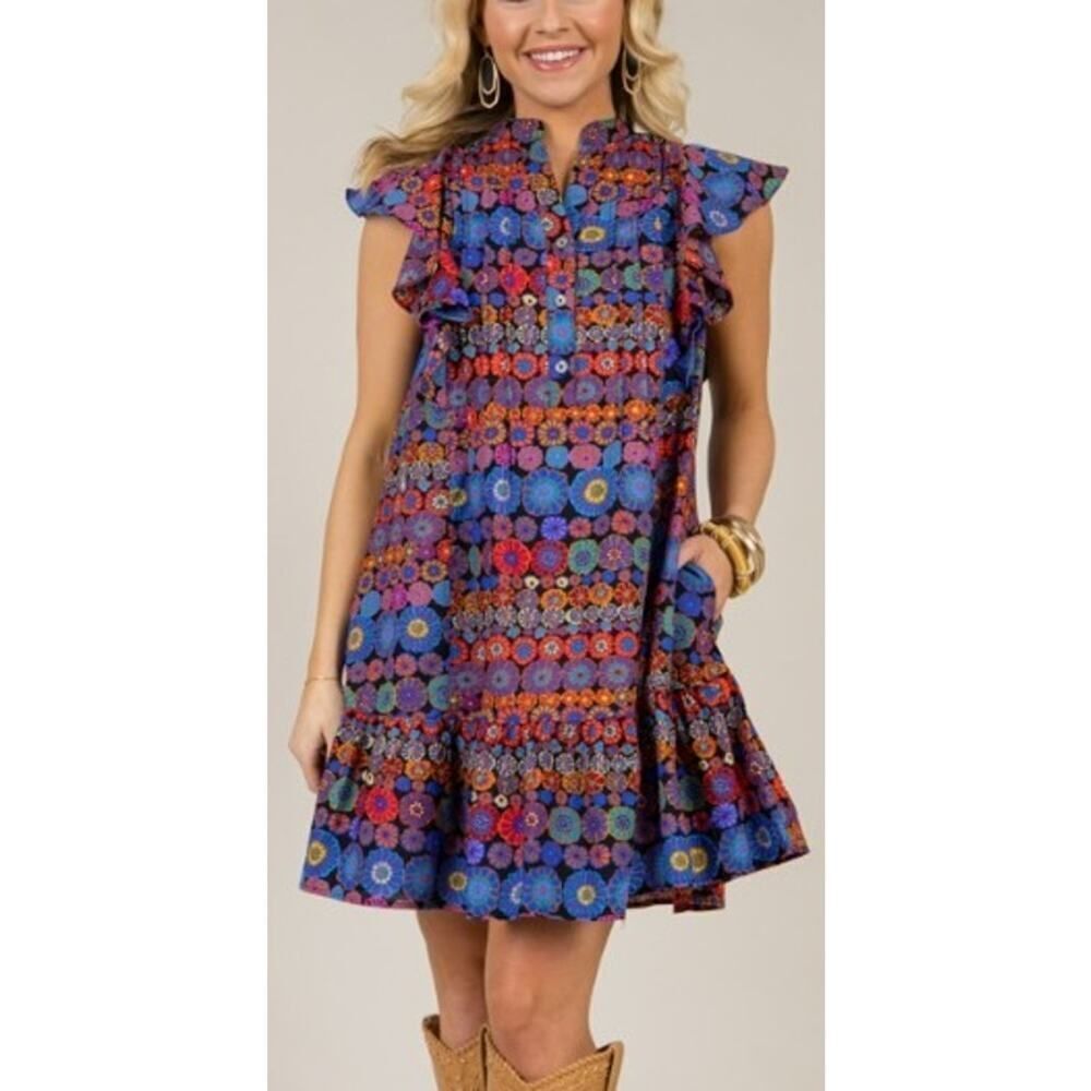 PINCH Floral Pintuck Mini Dress Sz. L